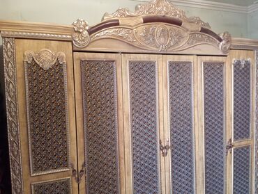 Спальные гарнитуры: Спальный гарнитур, Двуспальная кровать, Дерево, цвет - Золотой — 5