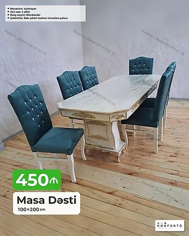 Məhsul: Masa Dəsti - Ölçü: 100×200 sm - Mexanizm: Açılmayan - Stul