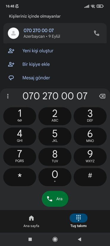 Склад: Xüsusi nömrə: 070 270 00 07 - Operator: 070 - Yadda qalan