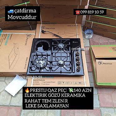 Prestij qaz plitəsi – 4 gözlü model - 3 qaz gözü + 1 elektrik göz