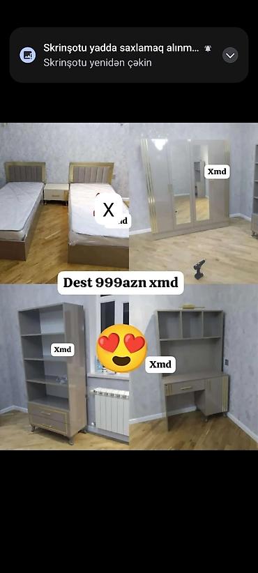 Uşaq/yeniyetmə otağı üçün mebel dəsti Dəst tərkibi: - 2 ədəd tək
