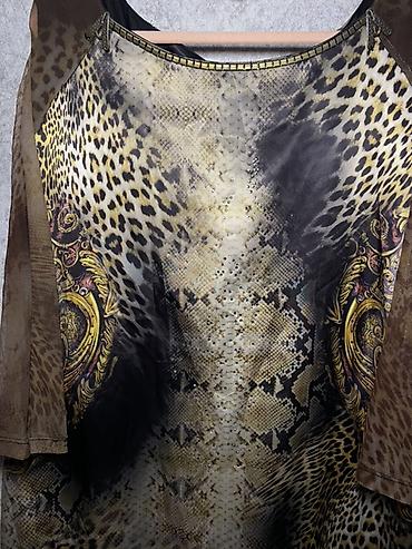 leopard 5: Повседневное платье, Осень-весна, Полиэстер, Прямое, 2XL — 2