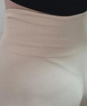 Helanke, biciklistički šortsevi: Ženske bež helanke sa visokim strukom - Visok, širok pojas za dodatnu — 19