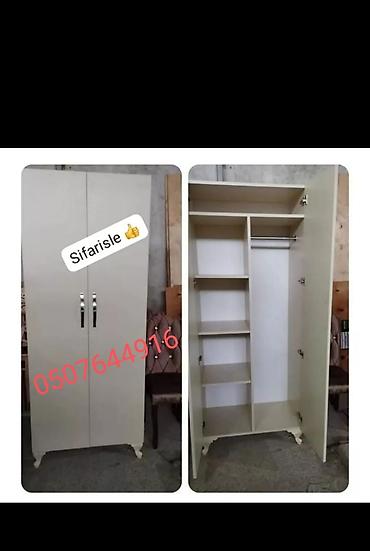 Paltar dolabları, qarderoblar: Yeni, 3 qapılı, Güzgülü, Ağ, Digər material, Açılan, Düz dolab — 14