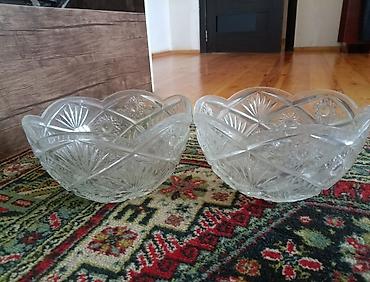 Digər dəstlər və servizlər: Kəsimli şüşə qablar dəsti - Material: qalın, şəffaf kəsimli şüşə - — 10