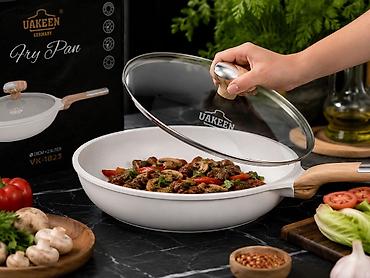 pan: Сковорода Uakeen VK-1823 с крышкой - Диаметр: 28 см - Объем: 2,9 л - — 2