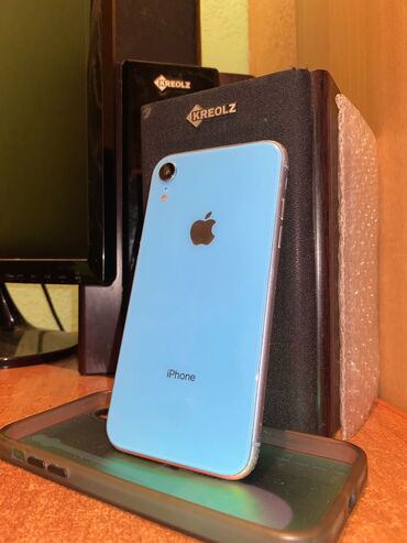 Apple iPhone: IPhone Xr, Б/у, 64 ГБ, Blue Titanium, Чехол, 70 %