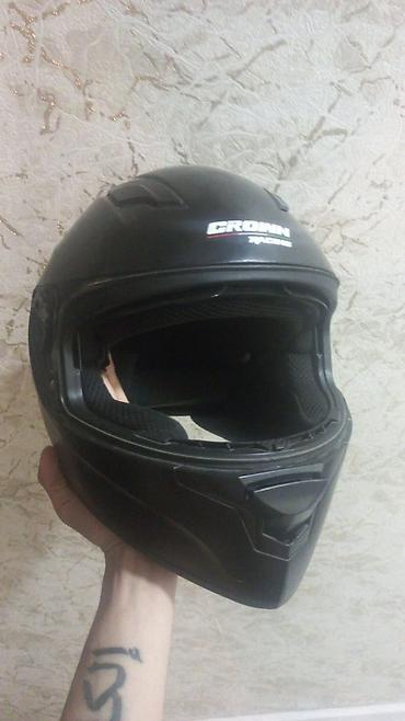 moto tvs: Crown Racing tam üzlü motosiklet dəbilqəsi - Rəng: mat qara - — 1