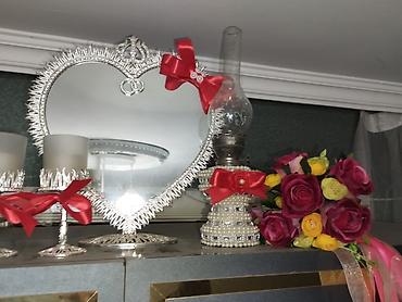 ribbon: Toy-bəzək dəsti – klassik və zərif tərtibat - Gümüşü rəngli, ürək — 1