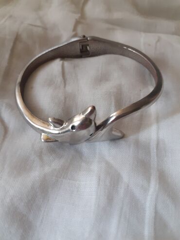 grubin papuce sa dva kaisa: Bangle, Material: Silver