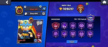 ox və kaman: Brawl Stars hesabı – yüksək kupalı və zəngin kolleksiya - Kupa yolu — 2