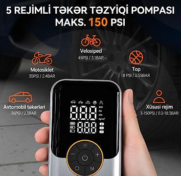 nado: Rəqəmsal displeyli portativ hava kompressoru – 150 PSI-a qədər - 5 — 1