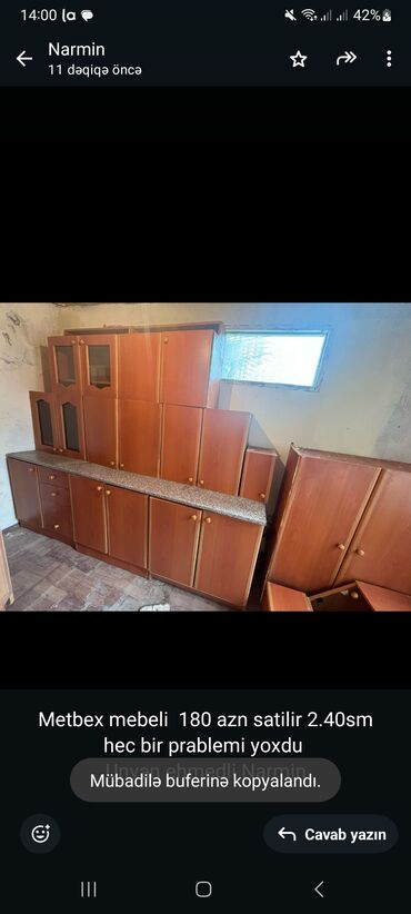 ремонт мебель кухня: Metbex mebeli 180 azn satilir 2.40sm hec bir prablemi yoxdu Unvan