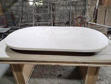 stul satilir: Oval formalı açılıb-bağlanan masa üstü - Material: MDF/taxta kompozit — 2