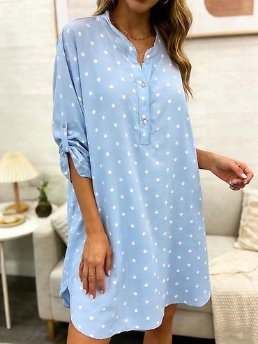 Haljine: Haljina-košulja sa tufnama - Model: ležerna A-linija, dužina iznad — 9