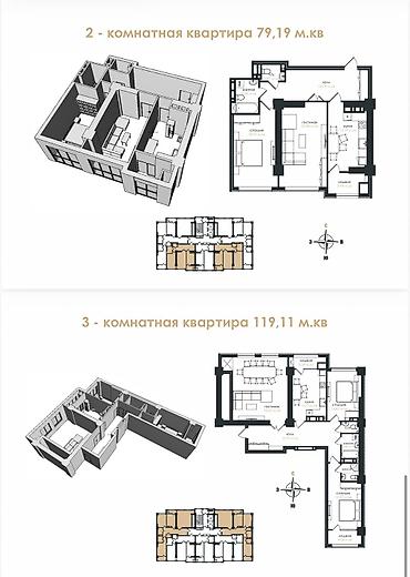 Продажа квартир: 1 комната, 55 м², Элитка, 6 этаж, Готовая ПСО (под самоотделку) — 2
