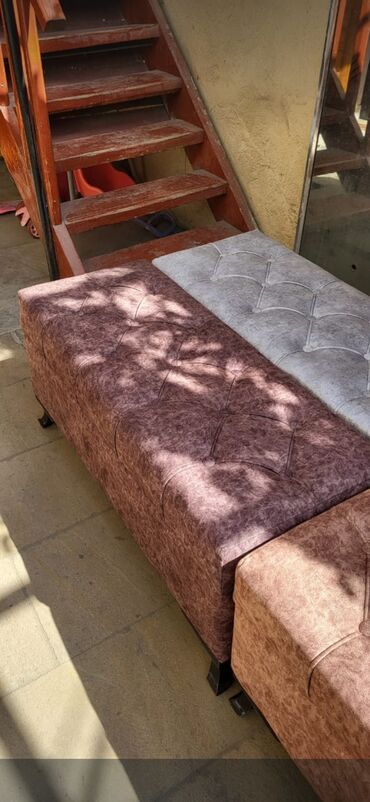 Pufiklər: Yeni, Pufik oturacaq, Süni dəri, rəng - Ağ, Kredit yoxdur, Ödənişli çatdırılma — 2