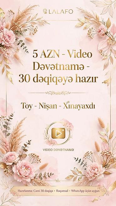 Xidmətlər: Video dəvətnamə xidməti - Qiymət: 5 AZN (şəkildə göstərilib) - — 1