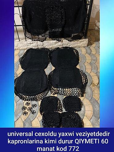 stop stul: Universal avtomobil oturacaq üzlükləri dəsti - Material: elastik tor — 1