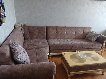 Künc divan dəsti - L‑şəkilli böyük künc divan: yumşaq oturacaq və