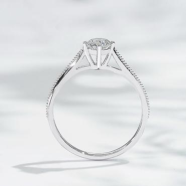Үлпөт көйнөктөрү жана аксессуарлар: 💍 Кольцо из белого золота 750 пробы с лабораторным бриллиантом • — 6