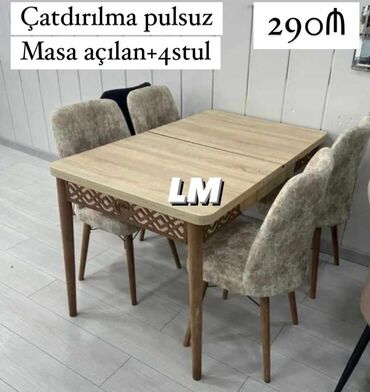 stol stullarin satisi: Прямоугольный стол, Для кухни, Раскладной, Турция, C гарантией