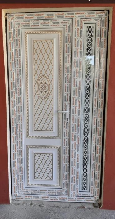 Plastik pəncərələr: Yana siyirmeli plastik qapı pəncərə Plastik və Alüminium Qapı Pəncərə — 14