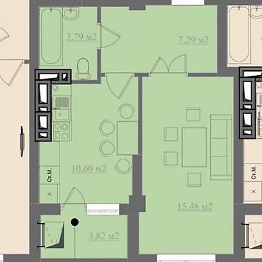 Продажа квартир: 1 комната, 41 м², Элитка, 9 этаж, Евроремонт — 6