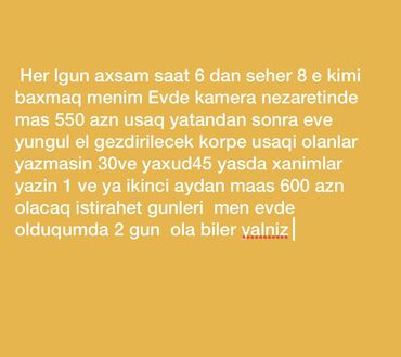 tecili daye teleb olunur 2022: Dayə. 30-45 yaş. İstirahət günləri iş. Səbail r. r-nu at lalafo.az tecili daye teleb olunur 2022: Dayə. 30-45 yaş. İstirahət günləri iş. Səbail r. r-nu