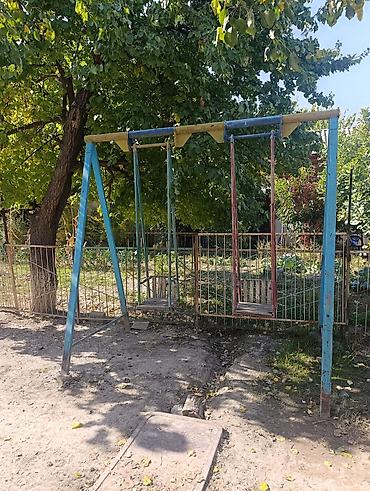 детские спортивные костюмы из двунитки: Детские уличные качели на металлической раме - Формат: двухместные — 1