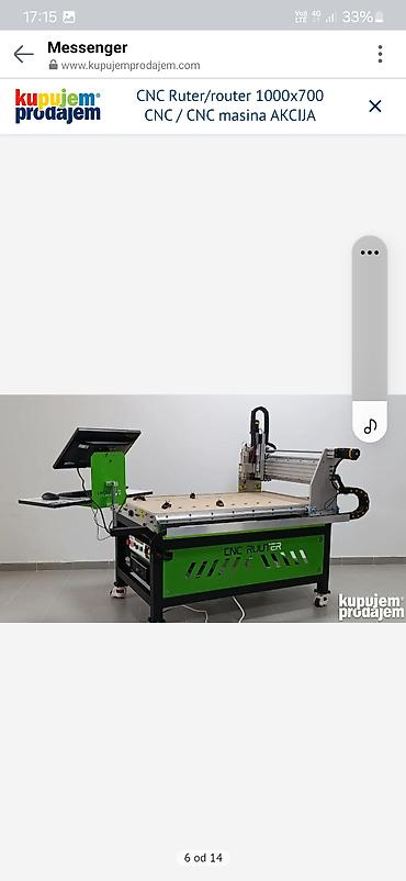 Glodala: CNC ruter/router 1000 x 700 – CNC mašina - Radna površina: 1000 x 700 — 9