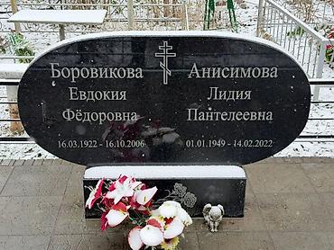 теке козел: Двухместный гранитный памятник с крестом - Материал: полированная — 1