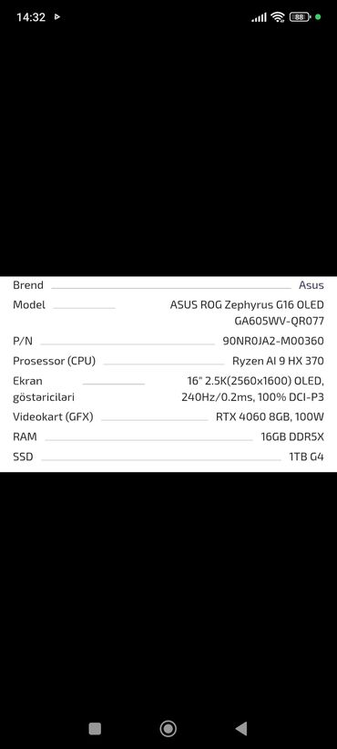 rtx 3070 baku: ASUS ROG, 16 ", AMD Ryzen 9, 1 TB