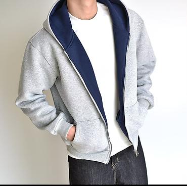 nike tech: Мужская худи на молнии с капюшоном, цвет Linen Gray. - Классический — 1