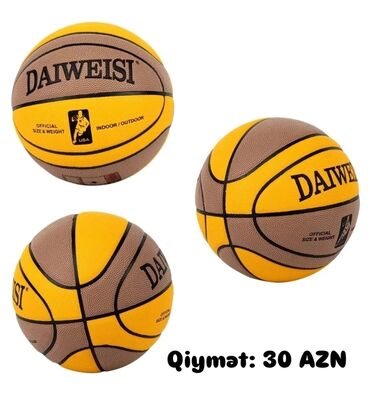Палатки: DAIWEISI basketbol topu - Rəng: sarı/qəhvəyi kombinasiya - Üzəri