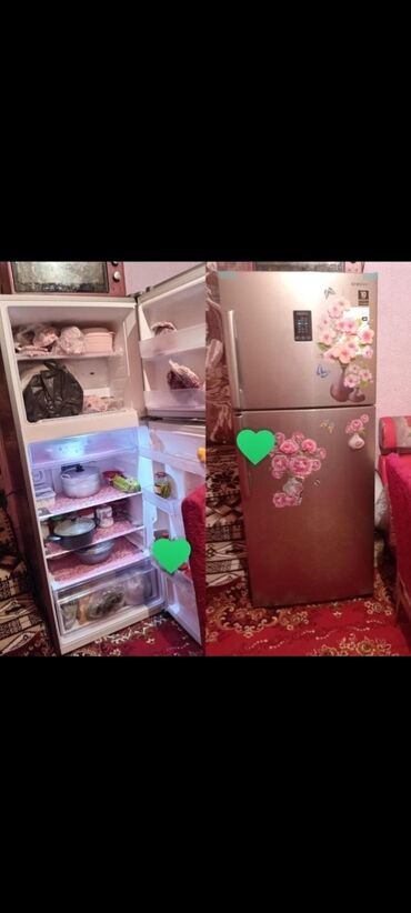 mətbəx plitələri: İşlənmiş 2 qapılı Samsung Soyuducu Satılır, rəng - Bej, Dispenserli