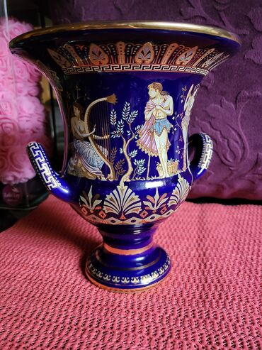Ostali kućni dekor: Cup,vaza vintaz nov grcki,porcelanski,rucno oslikan 24 kar.zlatom — 3