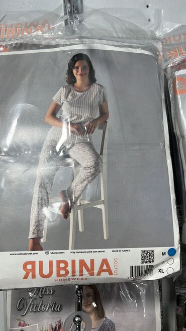 Пижамы: Пижама, Муслин, Турция, В полоску, С кружевом, Для невесты, XS, 2XL, 2XS — 17