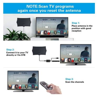 Aksesoari za TV i video: Sobna HDTV DVBT2 TV Antena - Bela Sobna Antena Digitalna HDTV Imam — 6