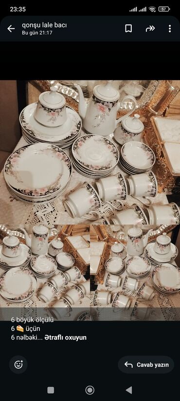 Çay dəstləri və servizlər: Çay dəsti, rəng - Ağ, Keramika — 10