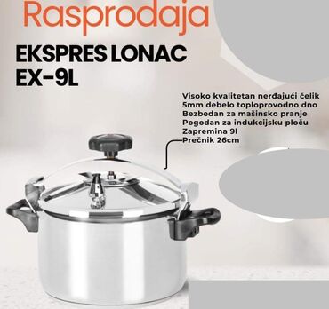 serpe i lonci kupujem prodajem: Ekspres lonac CENA: 6400 DIN Materijal: Visokokvalitetan nerđajući