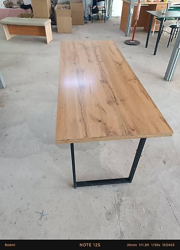 study table: Лаконичный прямоугольный стол в стиле лофт. - Столешница: ЛДСП с — 1