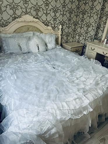 bed sheets: Нарядный комплект для невест в спальню шикарное покрывало 2 наволочки — 4