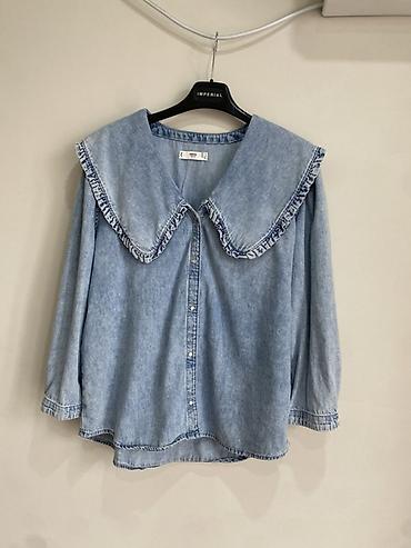 Рубашки: Подборка женских вещей (5 единиц): 1) Джинсовая рубашка MNG (Mango) — 2