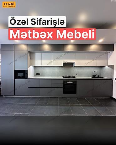 Özəl sifarişlə mətbəx mebeli – müasir, minimalist dizayn