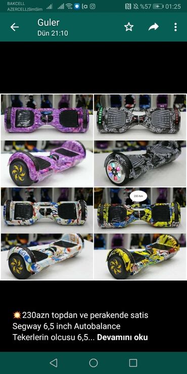 İdman və istirahət - Ceyranbatan: 230azn topdan ve perakende satis Segway 6,5 inch AutobalanceTekerlerin