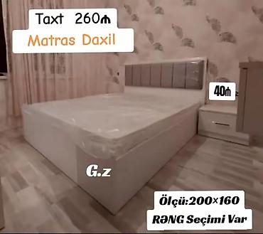tək çarpayi: Taxt – Matras daxil - Ölçü: 200×160 sm - Rəng seçimi var - Yumşaq — 1
