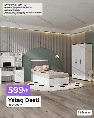 Yataq Dəsti – 160×200 sm Komplektə daxildir: - Çarpayı: 1 ədəd lalafo.az -da Yataq Dəsti – 160×200 sm Komplektə daxildir: - Çarpayı: 1 ədəd