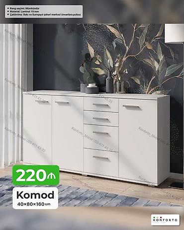 Komod – ölçülər: 40×80×160 sm - Material: 18 mm laminat - Rəng