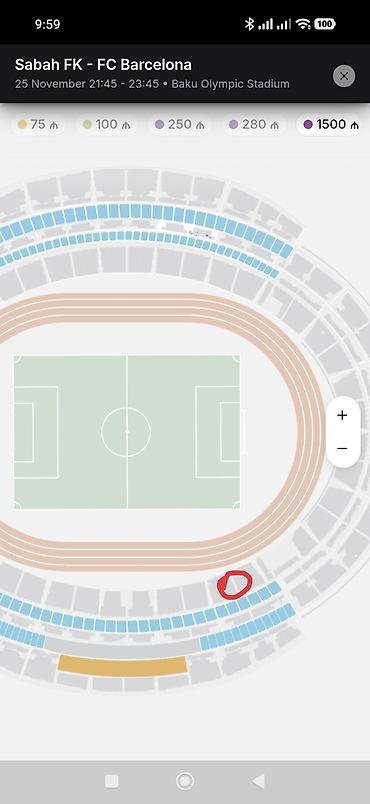 block 3 konsert: Sabah FK – FC Barcelona oyununa bilet Tarix və vaxt: 25 noyabr 2026 — 2